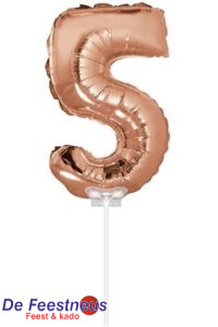 folie-ballon-5-rose-goud-40cm-met-stokje-9214-nl-G