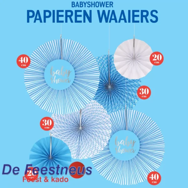 Waaier-van-papier-babyshower-blauw1