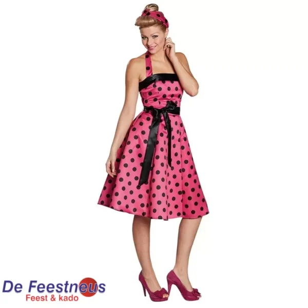 13128-50er-Jahre-Kleid-pinkschwarz-1