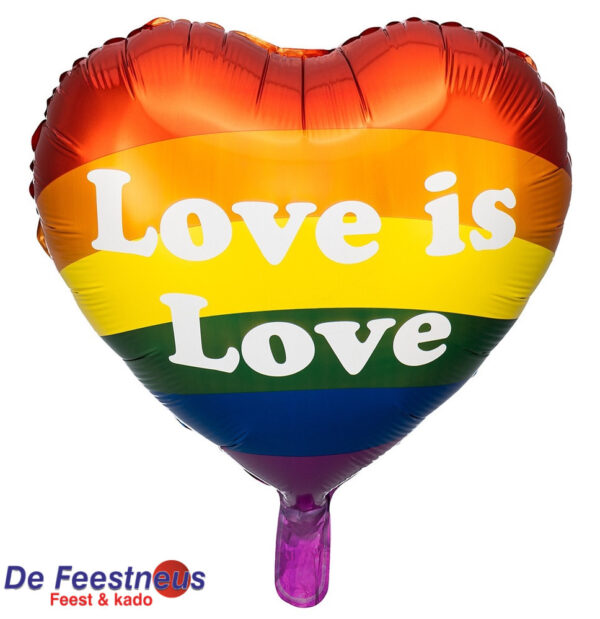 folieballon Love Is Love - Rainbow Heart