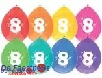Ballonnen "8" 30cm 8st