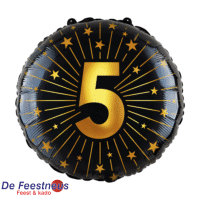 Folieballon 18″ - '5' Golden Celebrations