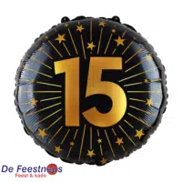 Folieballon 18″ - '15' Golden Celebrations