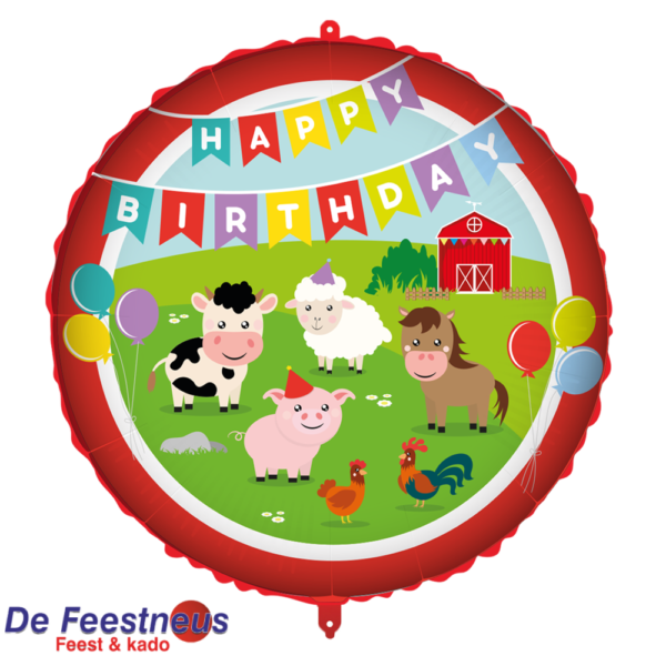 Folieballon 18″ - Boerderij "Happy Birthday"