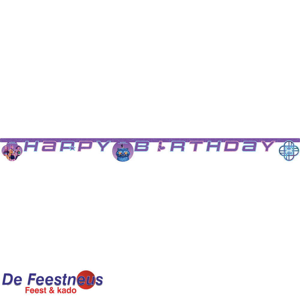 1 Happy Birthday '-papieren vlaggetjesslinger ( Happy Birthday ) FSC K-POP Demon Hunters
