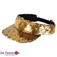 Zonneklep met pailletten goud
