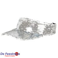 Zonneklep met pailletten zilver