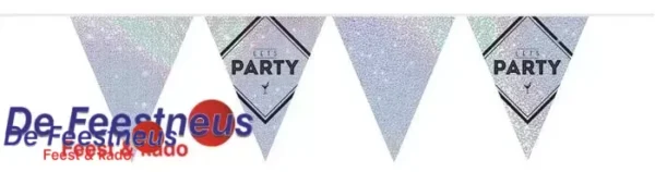 Vlaggenlijn "Let's Party" holographic silver 10m
