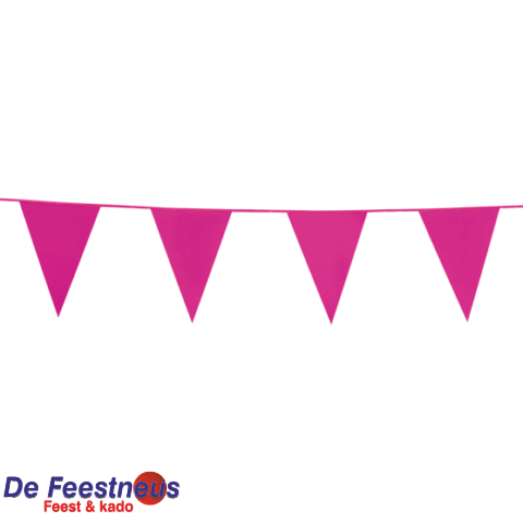 Vlaggenlijn 10 Meter Polyetheen Donkerroze - Afbeelding 2