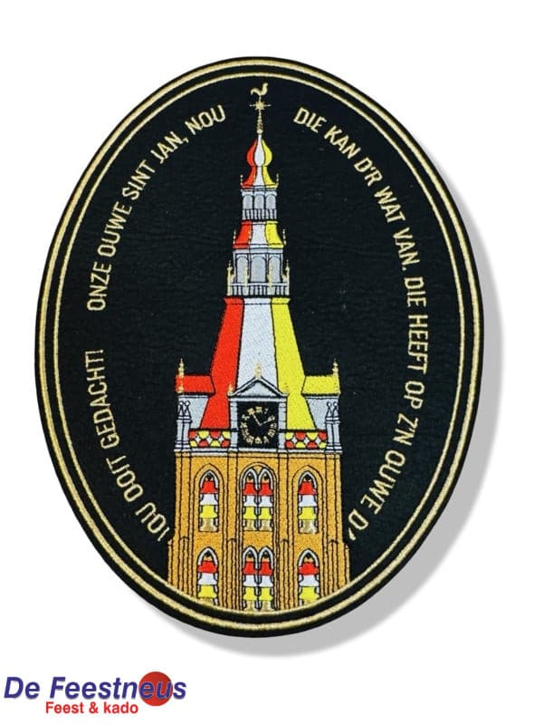 strijkembleem "Onze ouwe Sint Jan (zwart) "