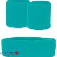 Zweetbandjes set blauw 3-dlg