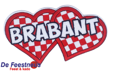 Embleem - 2 Hartjes Brabant wit