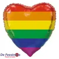 Folie ballon Regenboog Hart