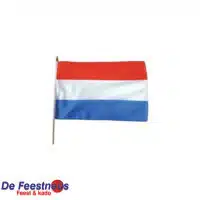Vlag op stok stof Nederland (30x45cm)