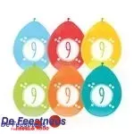 Leeftijdsballon 9 - per 6