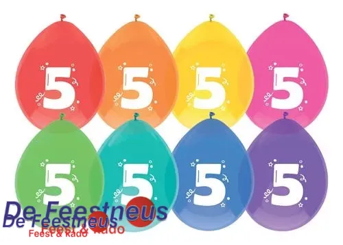 Ballonnen "5" 30cm 8st