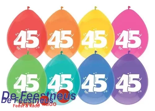 Ballonnen "45" 30cm 8st