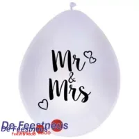 Ballonnen Mr & Mrs 30cm 6 stuks