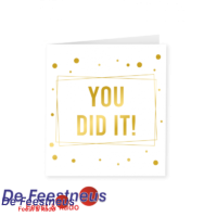 Gold white wenskaart - You did it