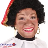 Pruik Piet krul verstelbare kap zwart