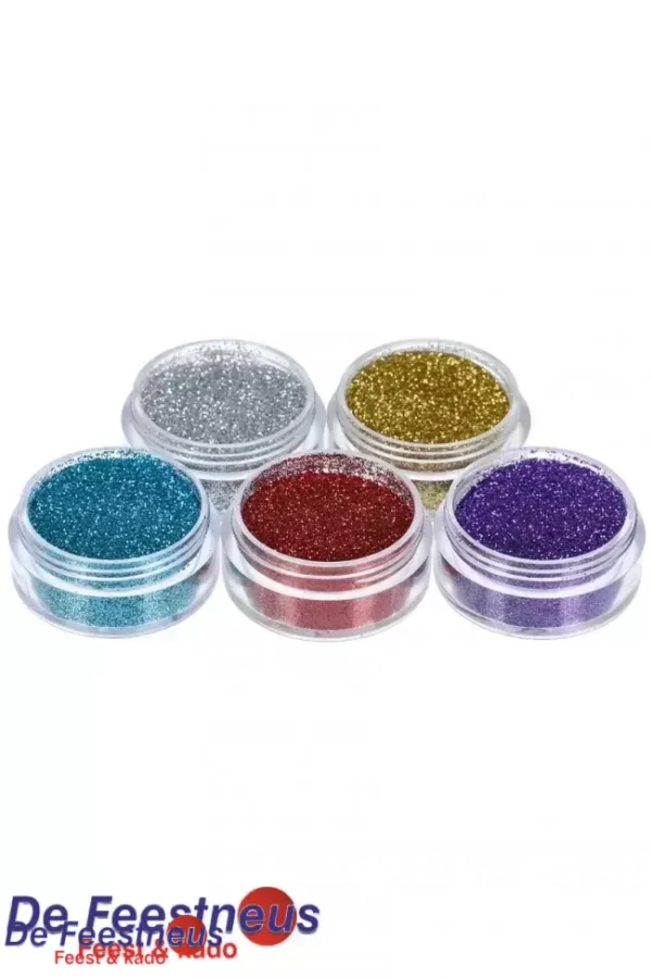 Basic glitterset for glitter tattoo 5 x 5 ml