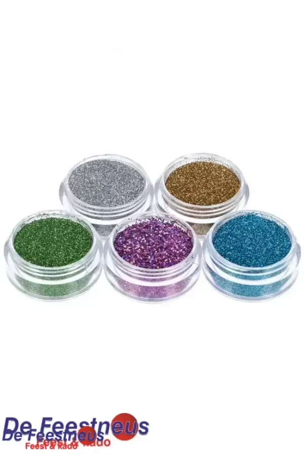 Basic glitterset for glitter tattoo 5 x 5 ml