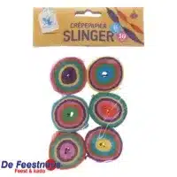 Slinger crepepapier 6 stuks 10 m rainbowkleuren