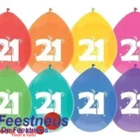 Ballonnen “21“ 30cm per 8st