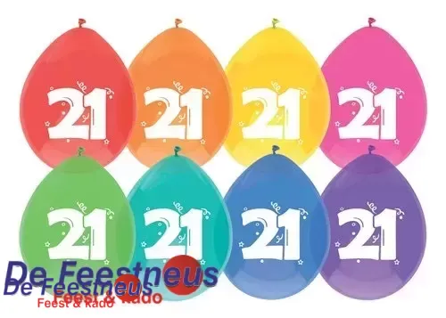 Ballonnen “21“ 30cm per 8st