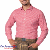 Tirolerblouse Leopold Rood Geblokt