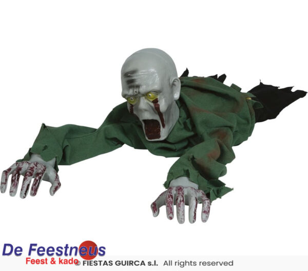 Kruipende zombie met licht, geluid en beweging 110 cm
