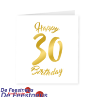 Gold white wenskaart - 30 jaar