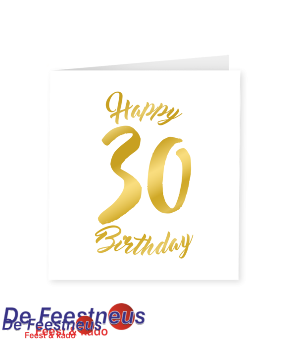 Gold white wenskaart - 30 jaar