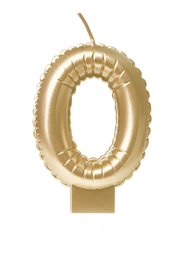 Cijfer kaars goud – Nummer: 0