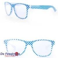 Oktoberfest bril blauw/wit