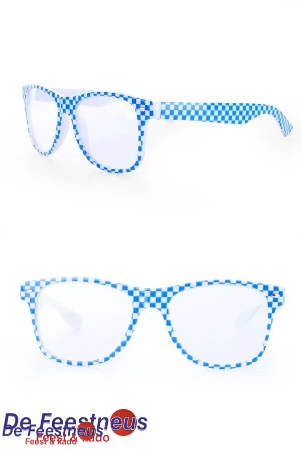 Oktoberfest bril blauw/wit