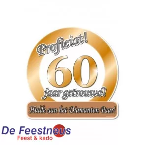 Huldeschild verkeersbord - 60 jaar getrouwd