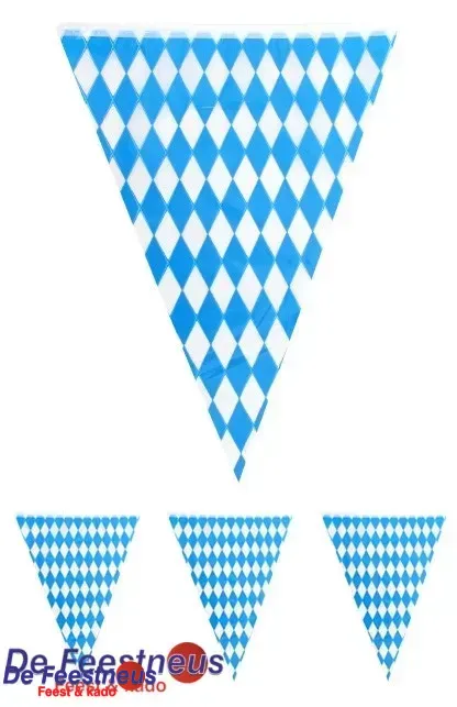 Vlaggenlijn Oktoberfest blauw/wit 10 mtr