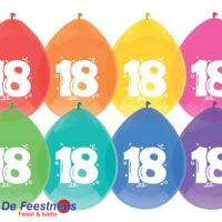 Ballonnen 18 jaar Ø30cm 8st
