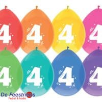 Ballonnen 4 jaar (Ø30cm, 8st)