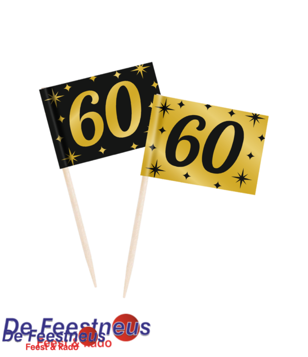 Party cocktail prikker met vlag - 60