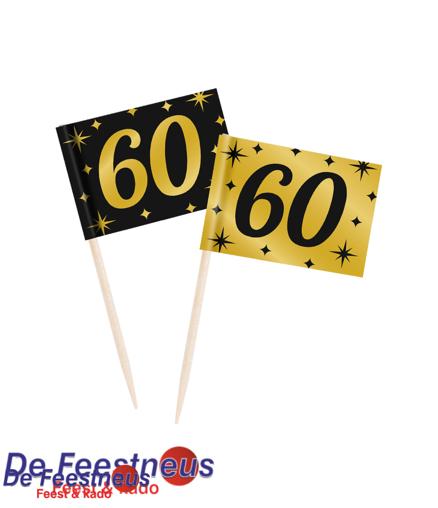 Party cocktail prikker met vlag - 60