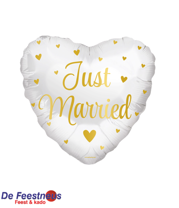 Folie ballon - Just Married- hartvorm - 43cm