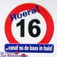 Huldeschild verkeersbord - 16 jaar