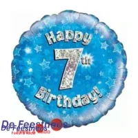 Folieballon - Happy 7th Birthday - Blue - 18 inch