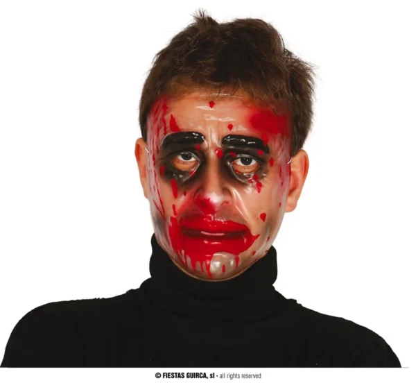 Transparant masker man met bloed