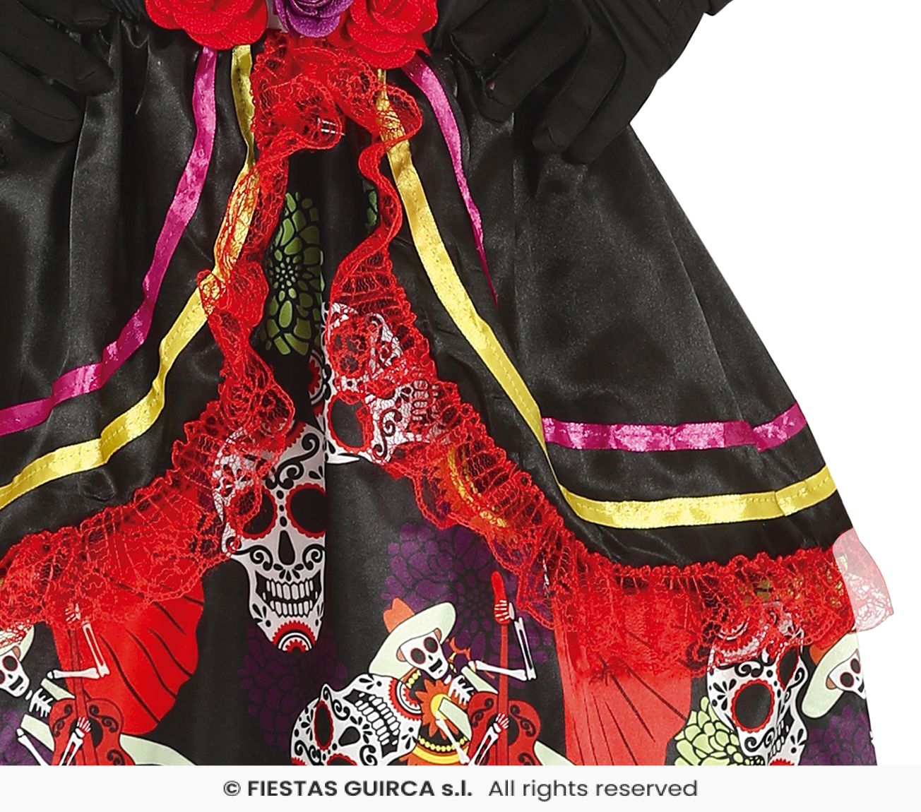 Day of the Dead / Mexican Catrina Meisjeskostuum maat 10-12 jaar / 140-152 cm - Afbeelding 3