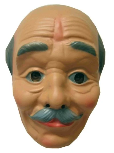 Masker plastic opa kaalhoofd + snor