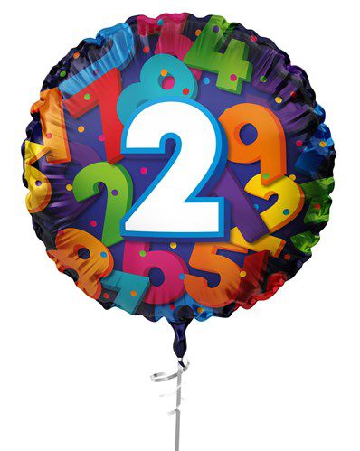 Folieballon ’’2’’ (45cm)